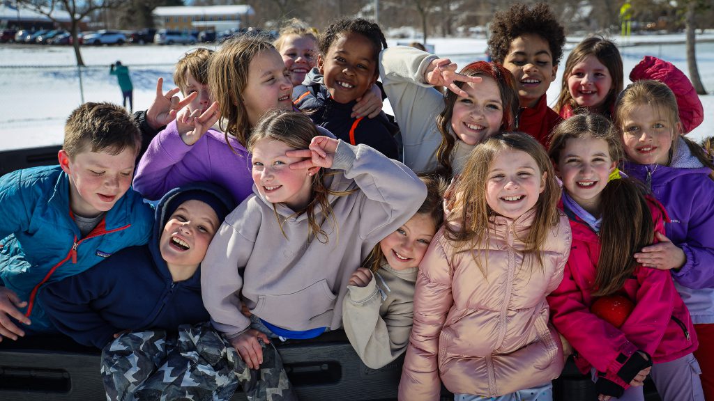 image of middle school students on the playground