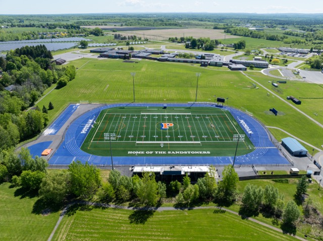 drone image over Potsdam CSD football field