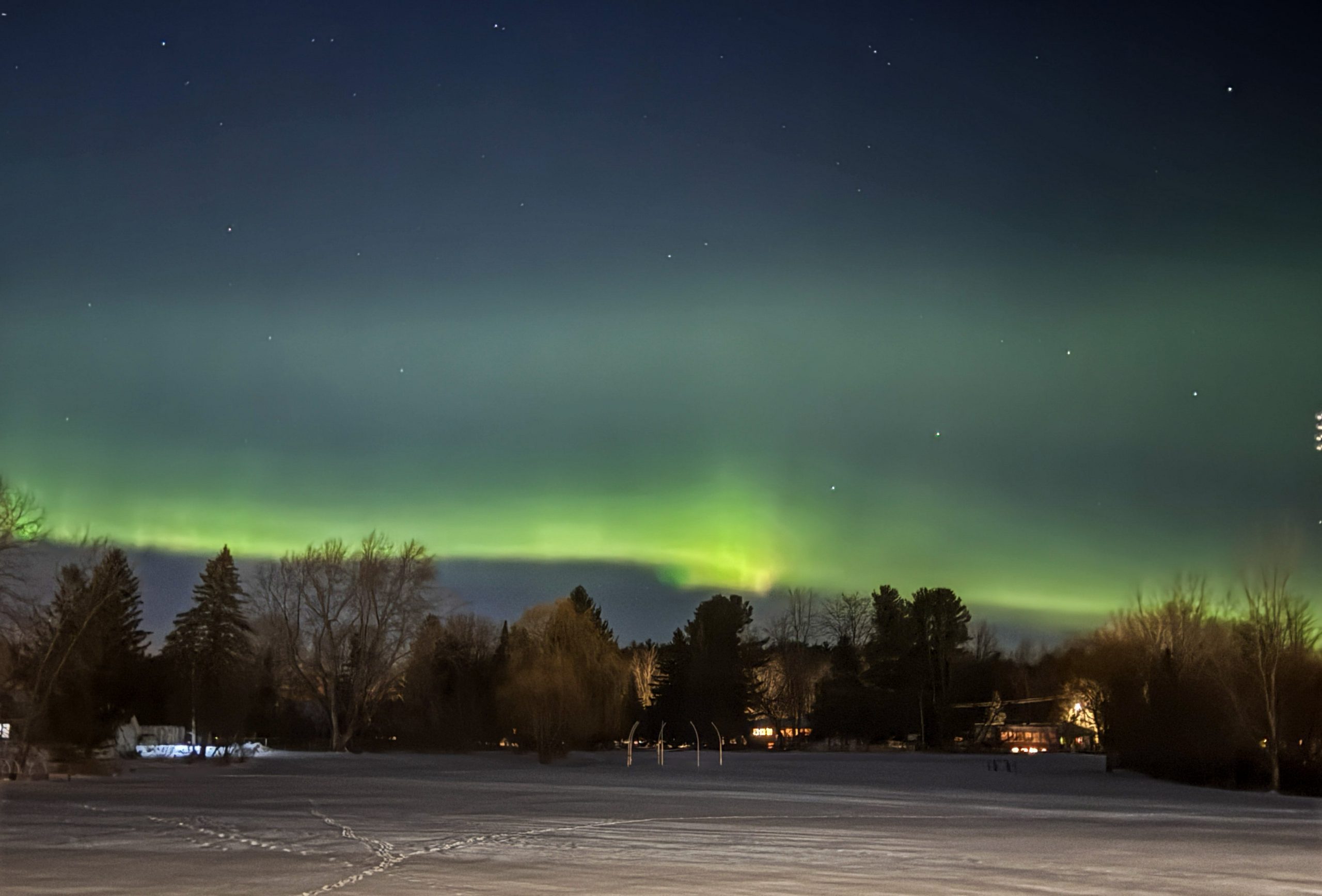 Northern Lights Over Potsdam High School